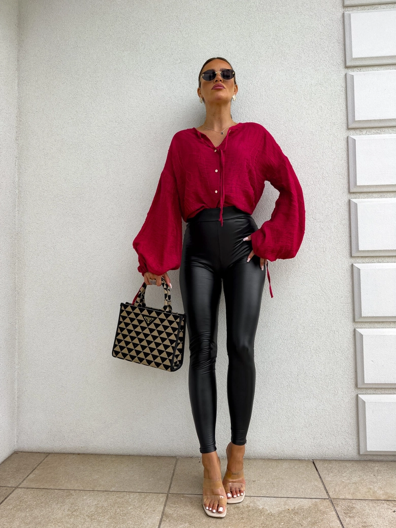 Bluzka BOHO wiskoza - czerwona