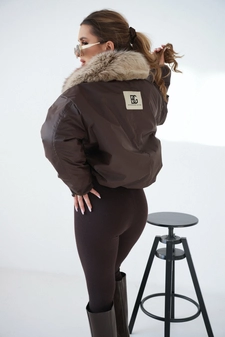 Kurtka damska BG Luxury | gorzka czekolada