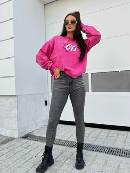 Dekatyzowana bluza MONETTE - różowa