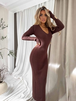 Sukienka LORDIS - czekoladowa