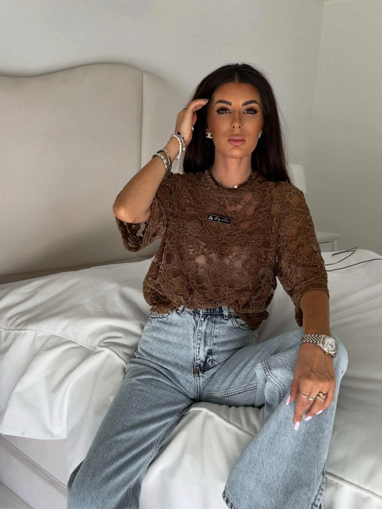 Bluzka MARMARIS welur - mleczna czekolada