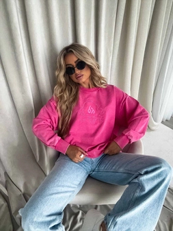 Dekatyzowana bluza QUEEN - różowa