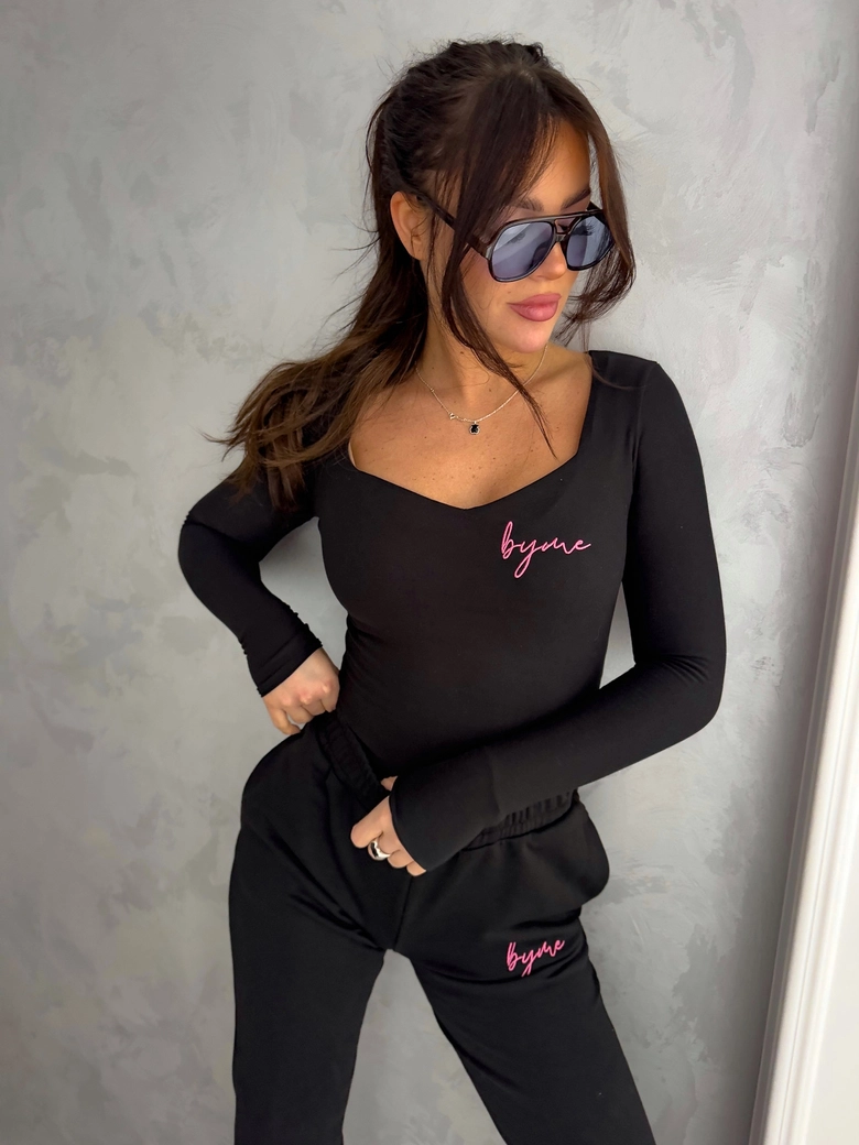 Spodnie dresowe PINK LOGO - czarne