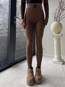 Legginsy FIT logo - brązowe G18993