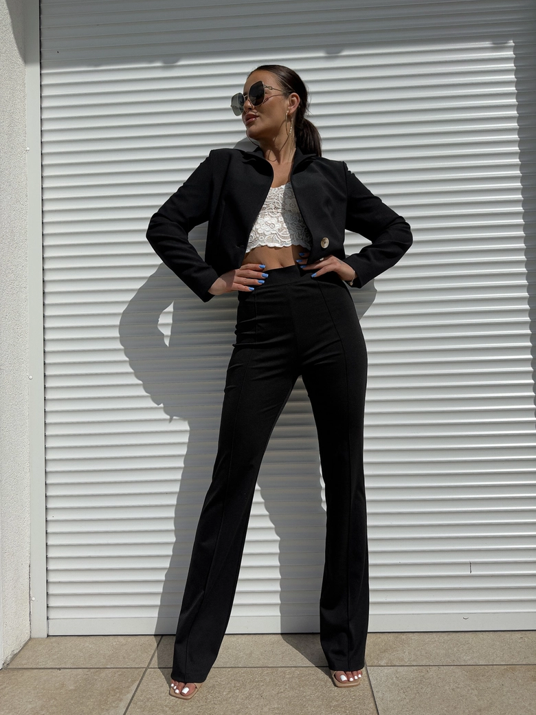 Spodnie DZWONY - czarne T19150