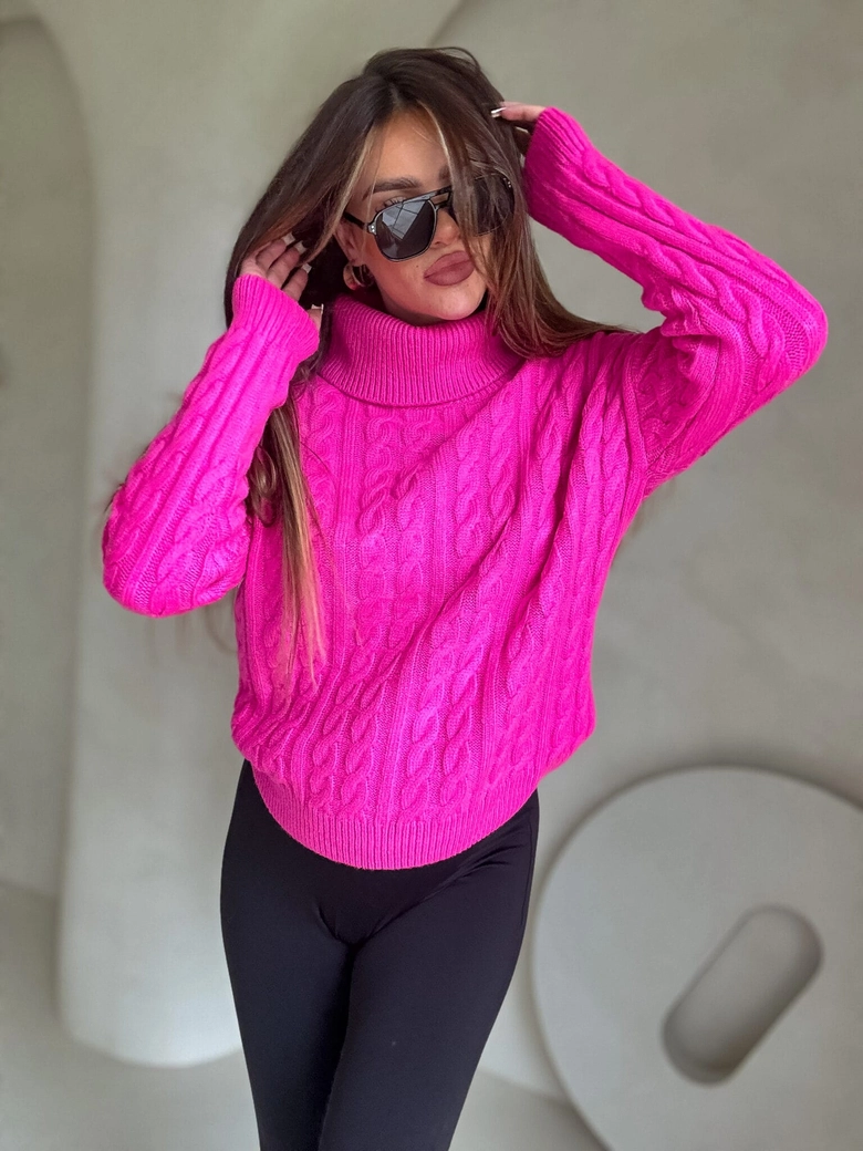 Sweter golf INKO - mocny róż