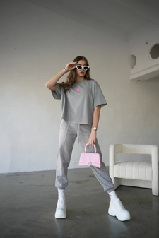 T-Shirt damski BG Monday | szary melanż C17581