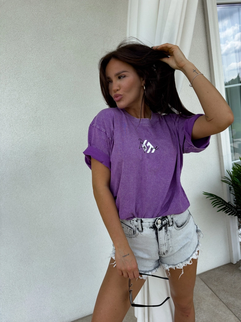 T-shirt MONETTE - fioletowy