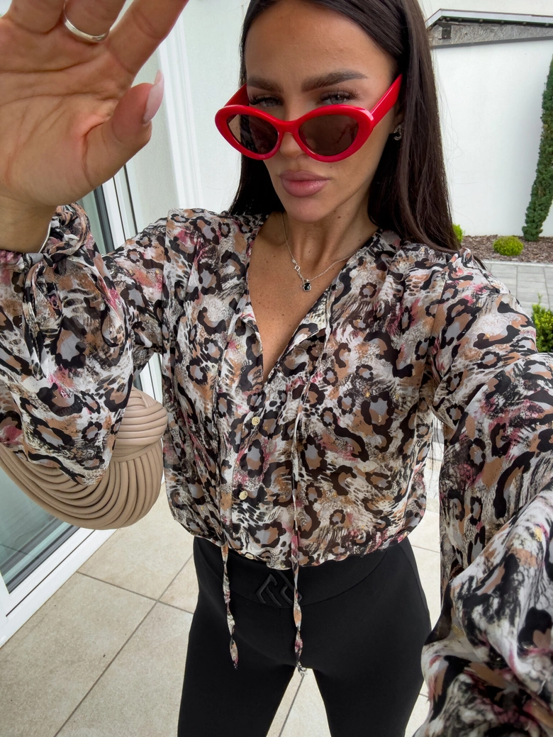 Bluzka BOHO wiskoza - panterka