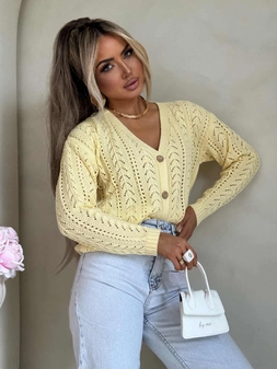 Sweter WOOD – żółty pastel