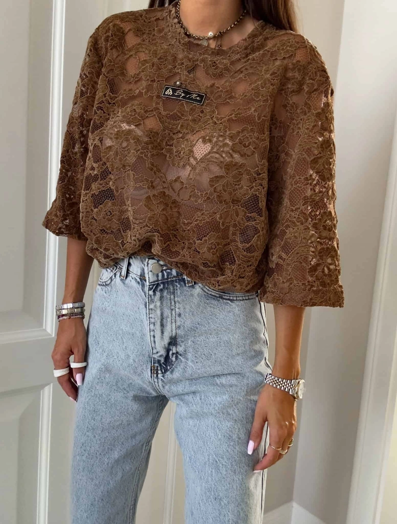 Bluzka MARMARIS welur - mleczna czekolada