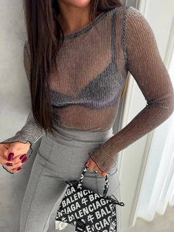 Bluzka SHY - srebrna C18981