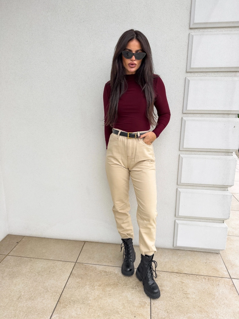 Bluzka SKIN gładka – bordowa C17770