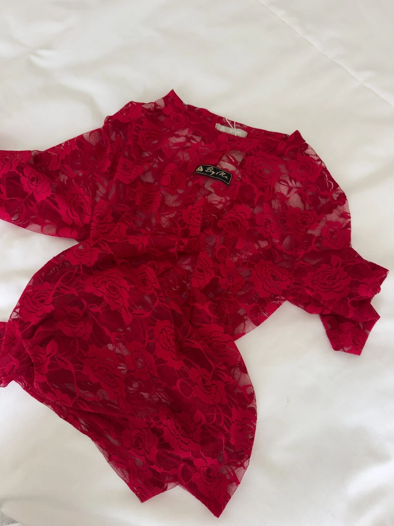 Bluzka MARMARIS II koronka new - czerwona