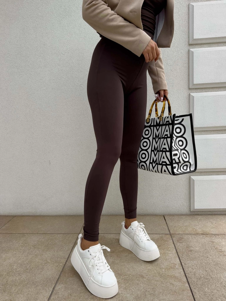 Legginsy GYM - czekoladowe