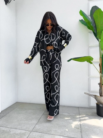 Komplet LAURENT print – czarny