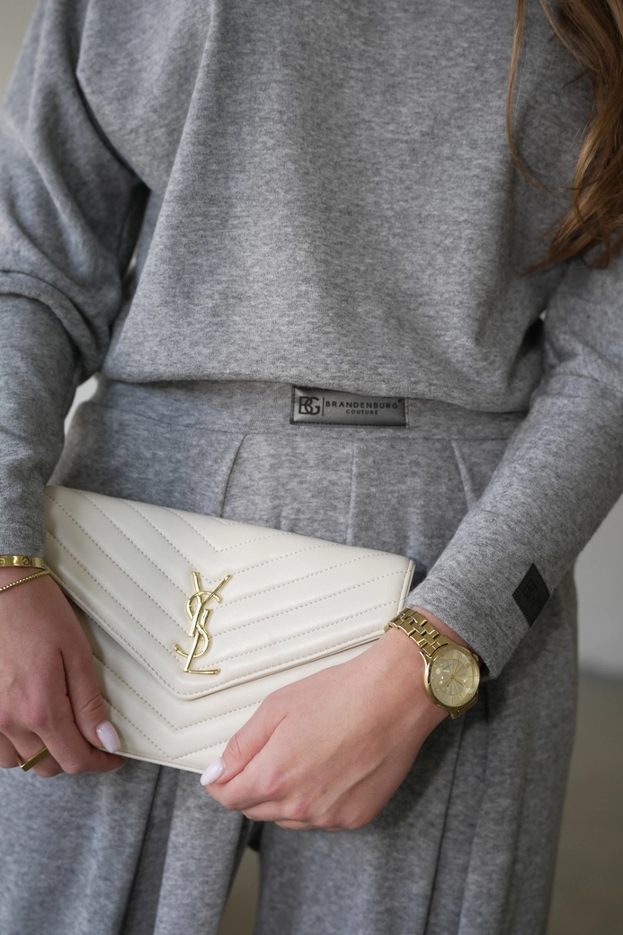 Komplet damski BG Glam | szary melanż N17592