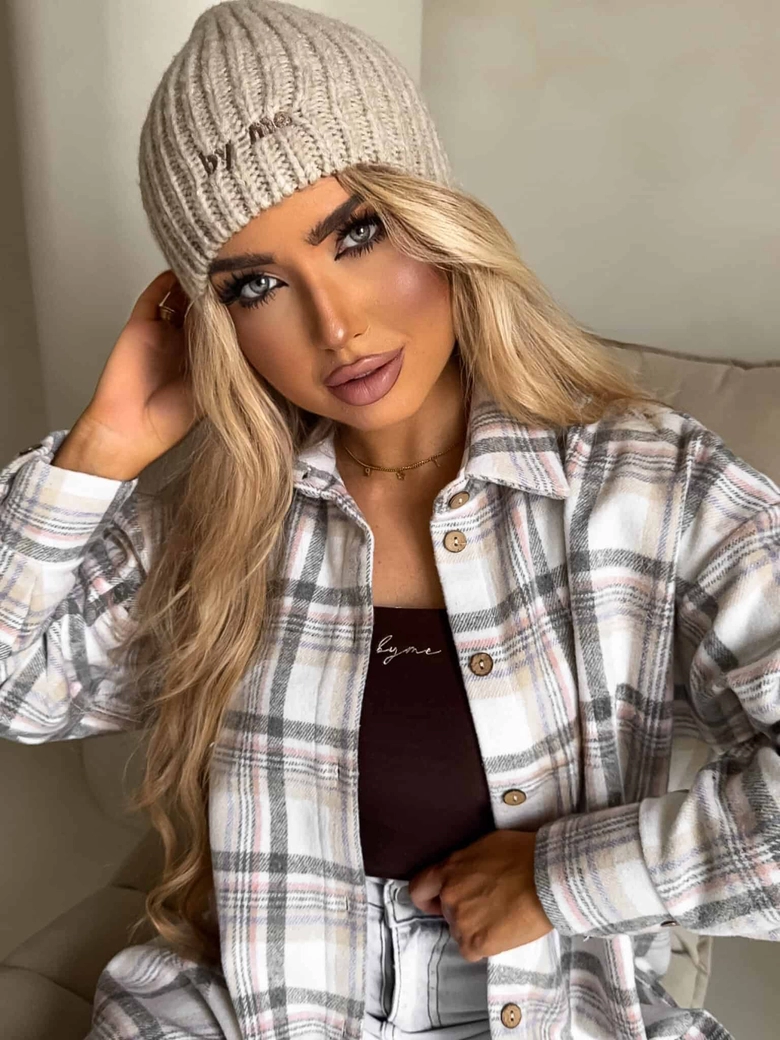 Koszula KRATA - szaro-beżowa