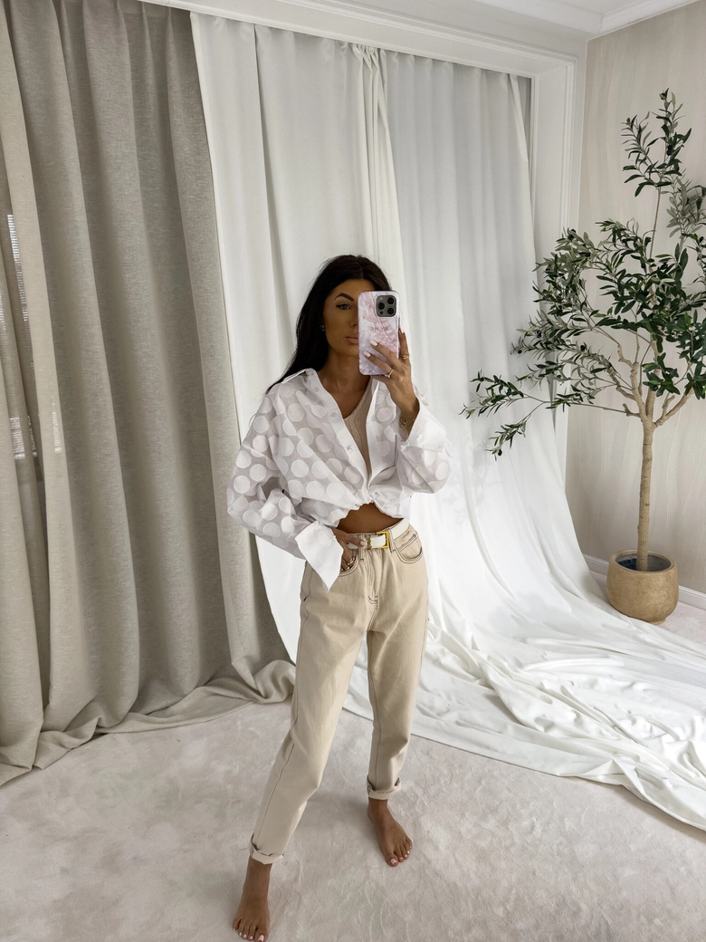 Koszula OVER SPRING koła - białe