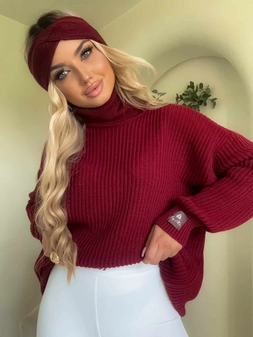 Sweter golf LAVER - bordowy