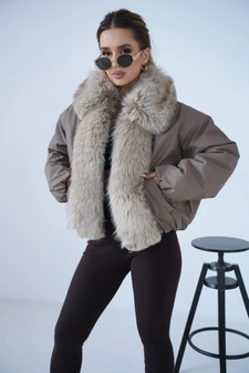 Kurtka damska BG Luxury | cappuccino