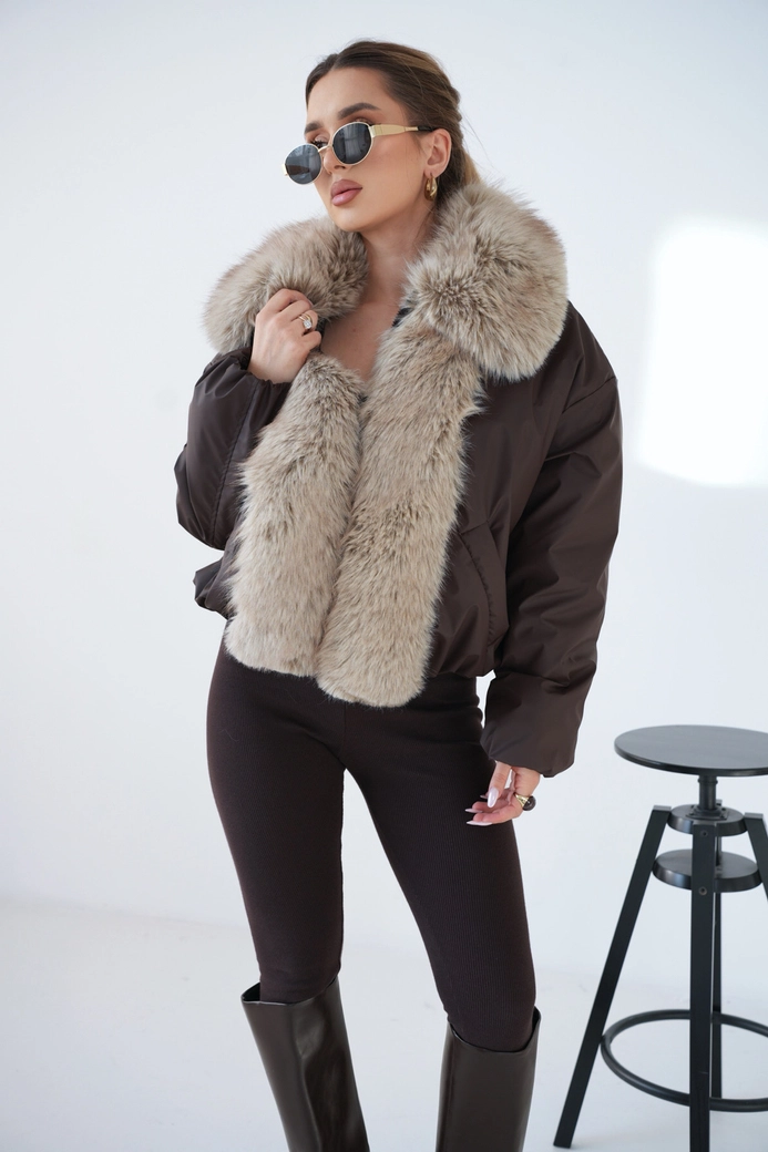 Kurtka damska BG Luxury | gorzka czekolada