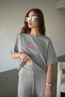 T-Shirt damski BG Monday | szary melanż C17581