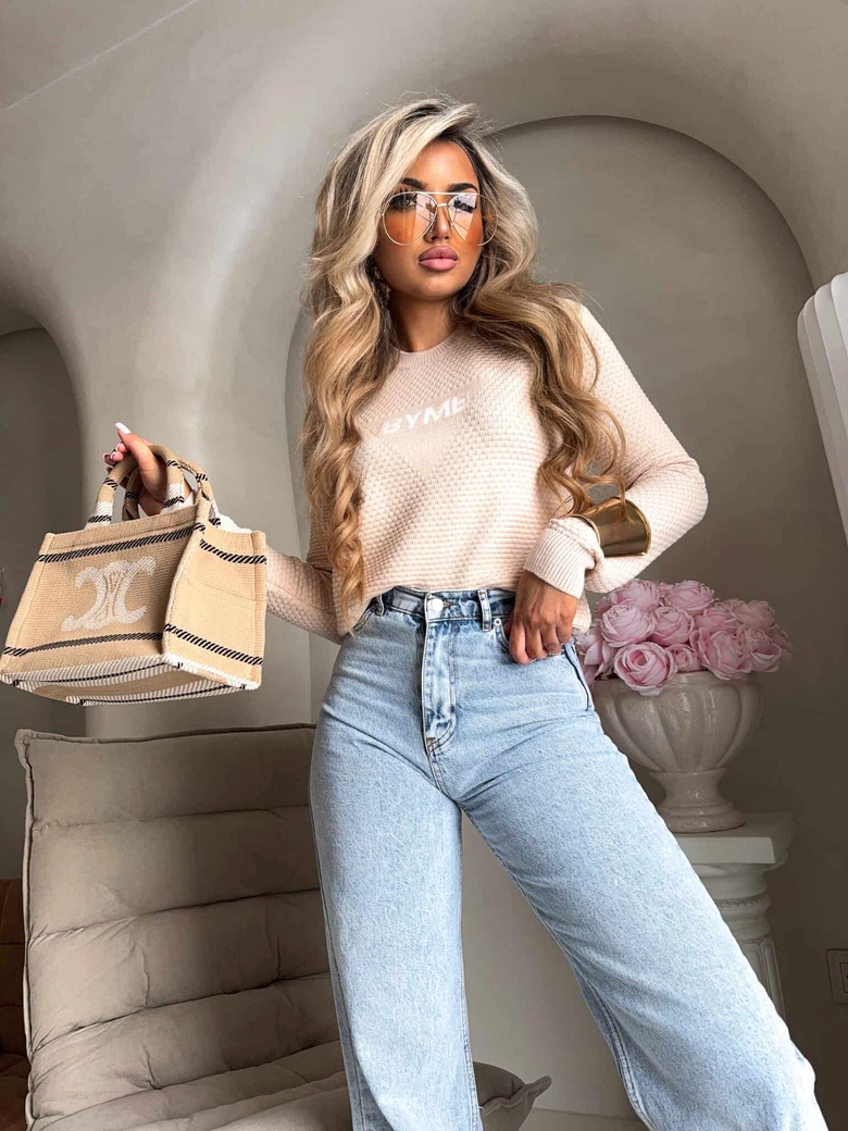 Sweter CRISTAL – jasny beż