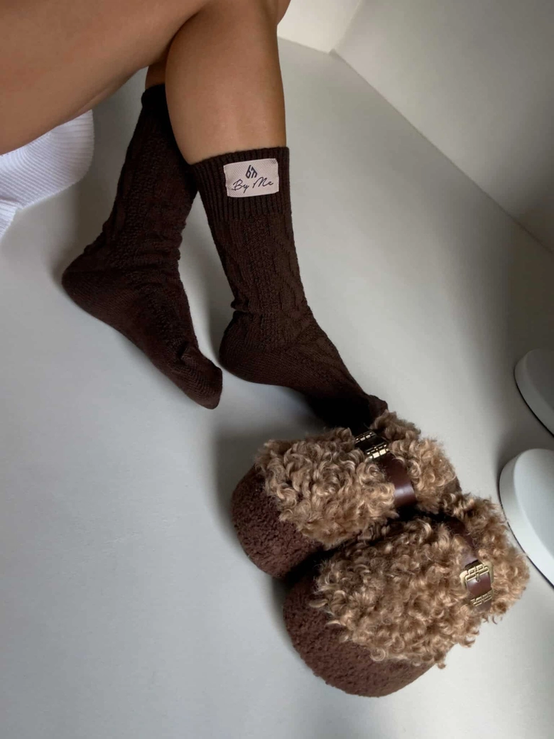 Skarpety WOOL – czekoladowe