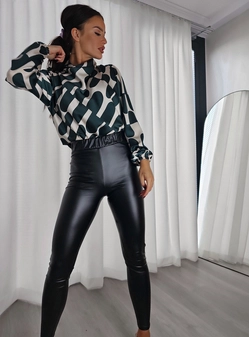 Bluzka LIVIA print - zielona C17313