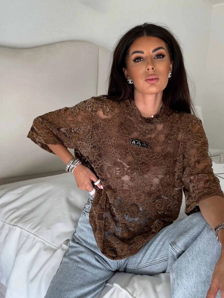 Bluzka MARMARIS welur - mleczna czekolada