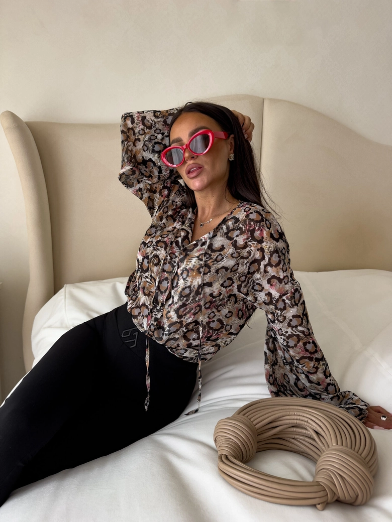 Bluzka BOHO wiskoza - panterka