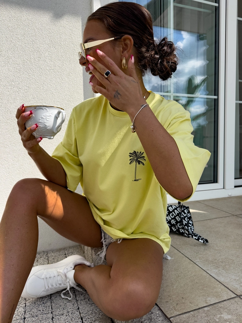 T-shirt PALMS – cytrynowy