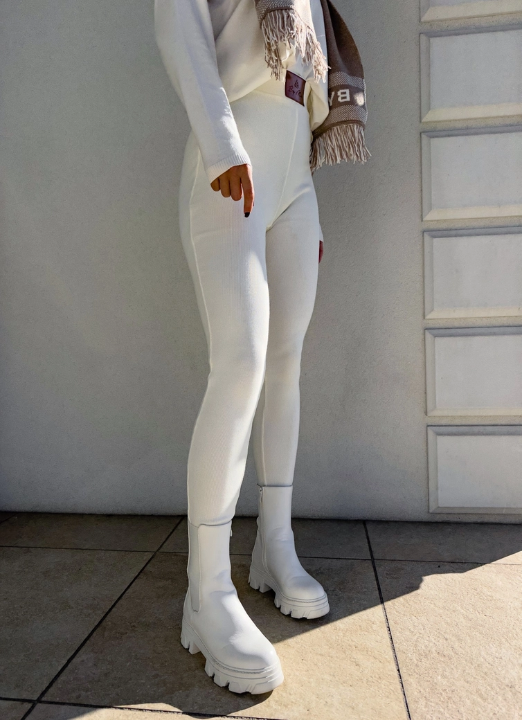 Legginsy COTTON - ecru G17997