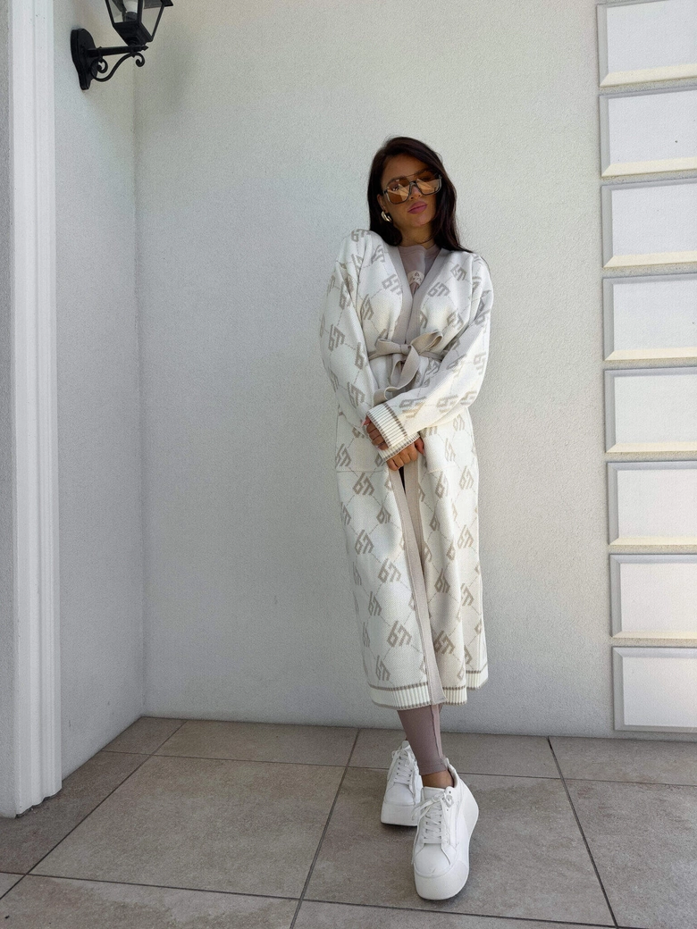 Kardigan płaszcz ANDREA – ecru