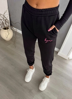 Spodnie dresowe PINK LOGO - czarne