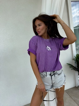 T-shirt MONETTE - fioletowy
