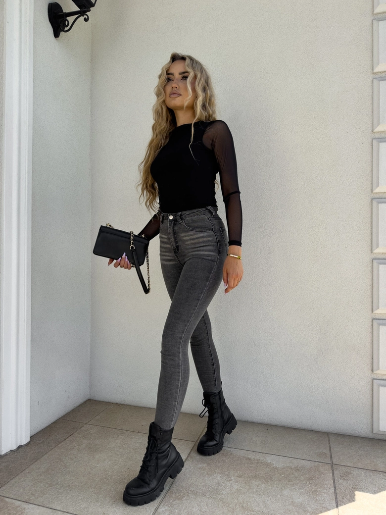 Bluzka SKIN IV transparent gładka - czarna C17154