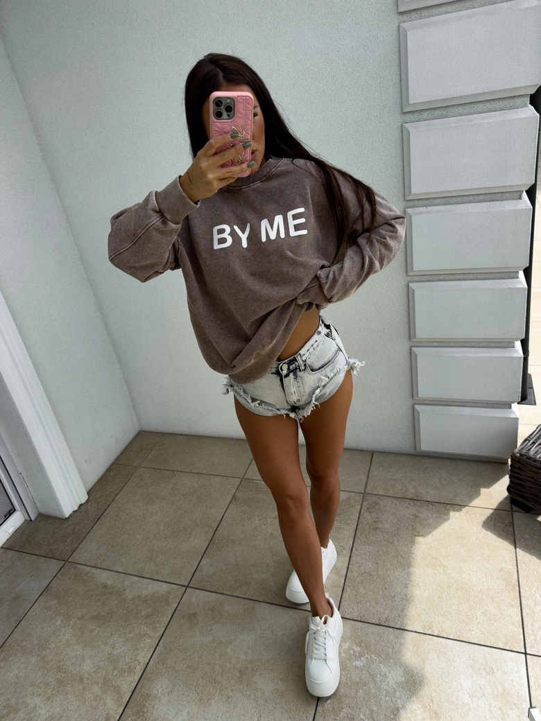 Dekatyzowana bluza DOSE - ciemny beż