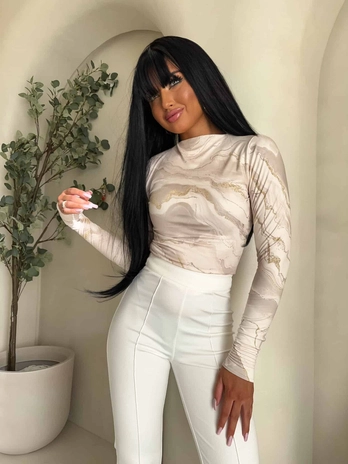 Bluzka SKIN MARMUREK – ecru