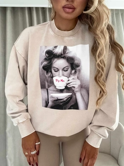 Dekatyzowana bluza ROLLER - jasny beż