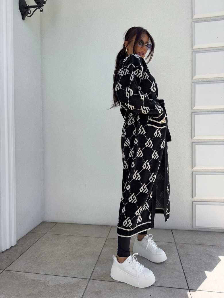 Kardigan płaszcz ANDREA – czarny