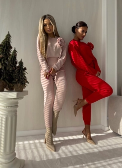 Komplet DELANI LONG – czerwony N19018