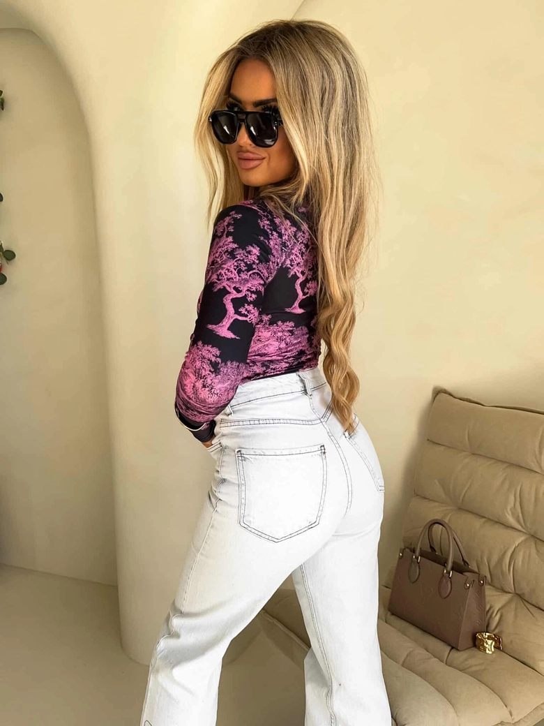 Bluzka SKIN print dior – mocny róż