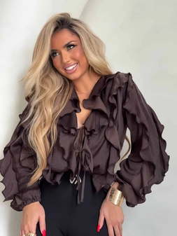 Bluzka COURTNEY - czekoladowa