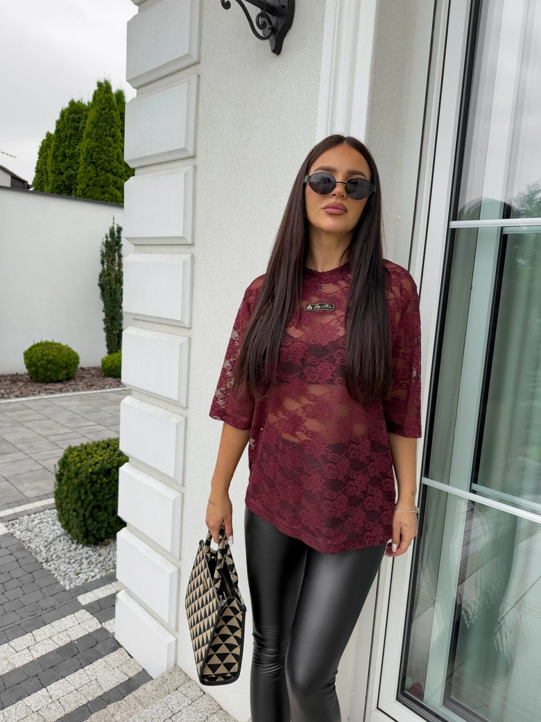 Bluzka MARMARIS II koronka new - bordowa
