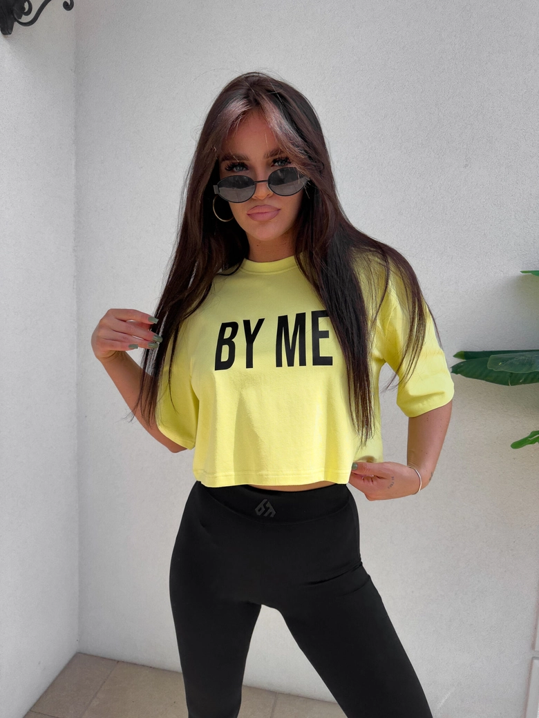 T-shirt pudełkowy KANSAS - cytrynowy