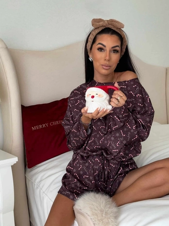 Piżamka CHRISTMAS czekoladowa