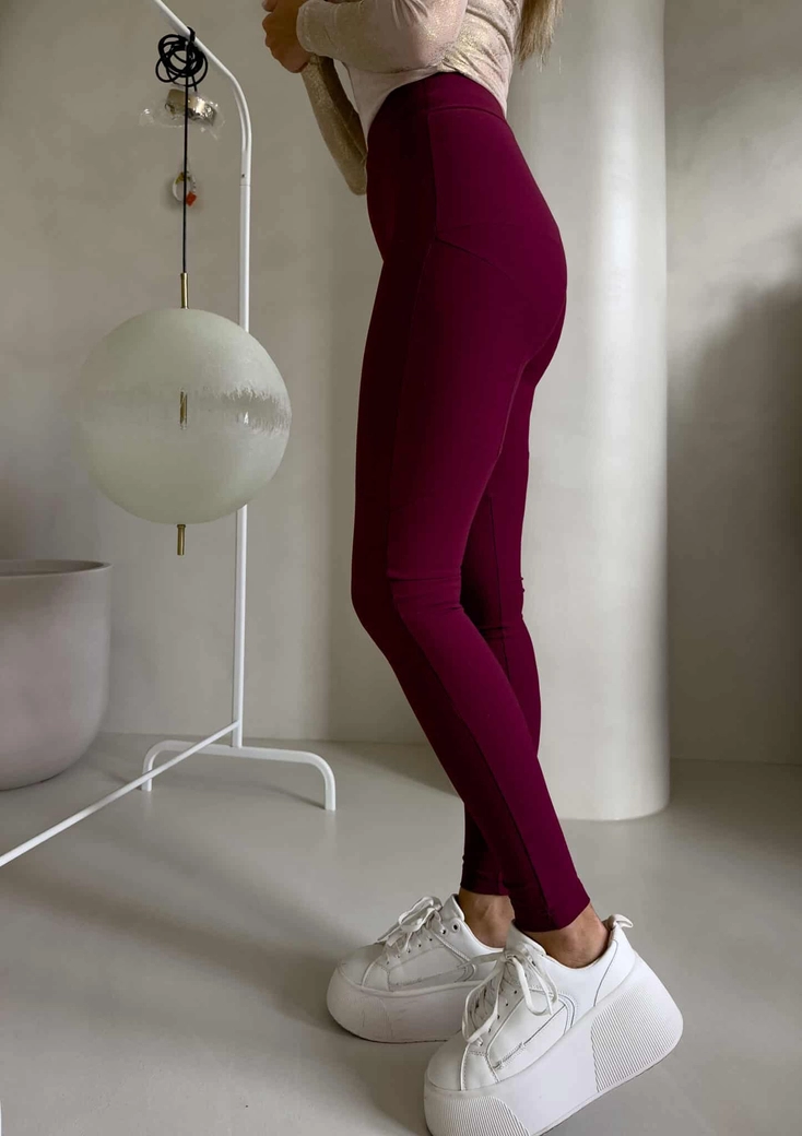 Legginsy FIT logo - bordowe