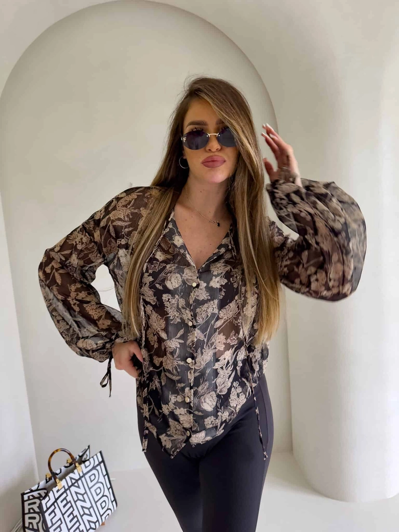 Bluzka LISBONA - flowers